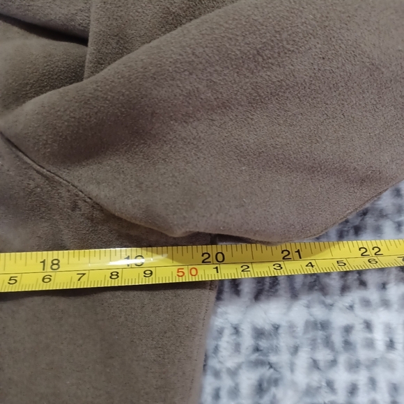 Denver Hayes Smooth Faux-Suede Button Down Shirt Brown Women’s Size M - Picture 5 of 9